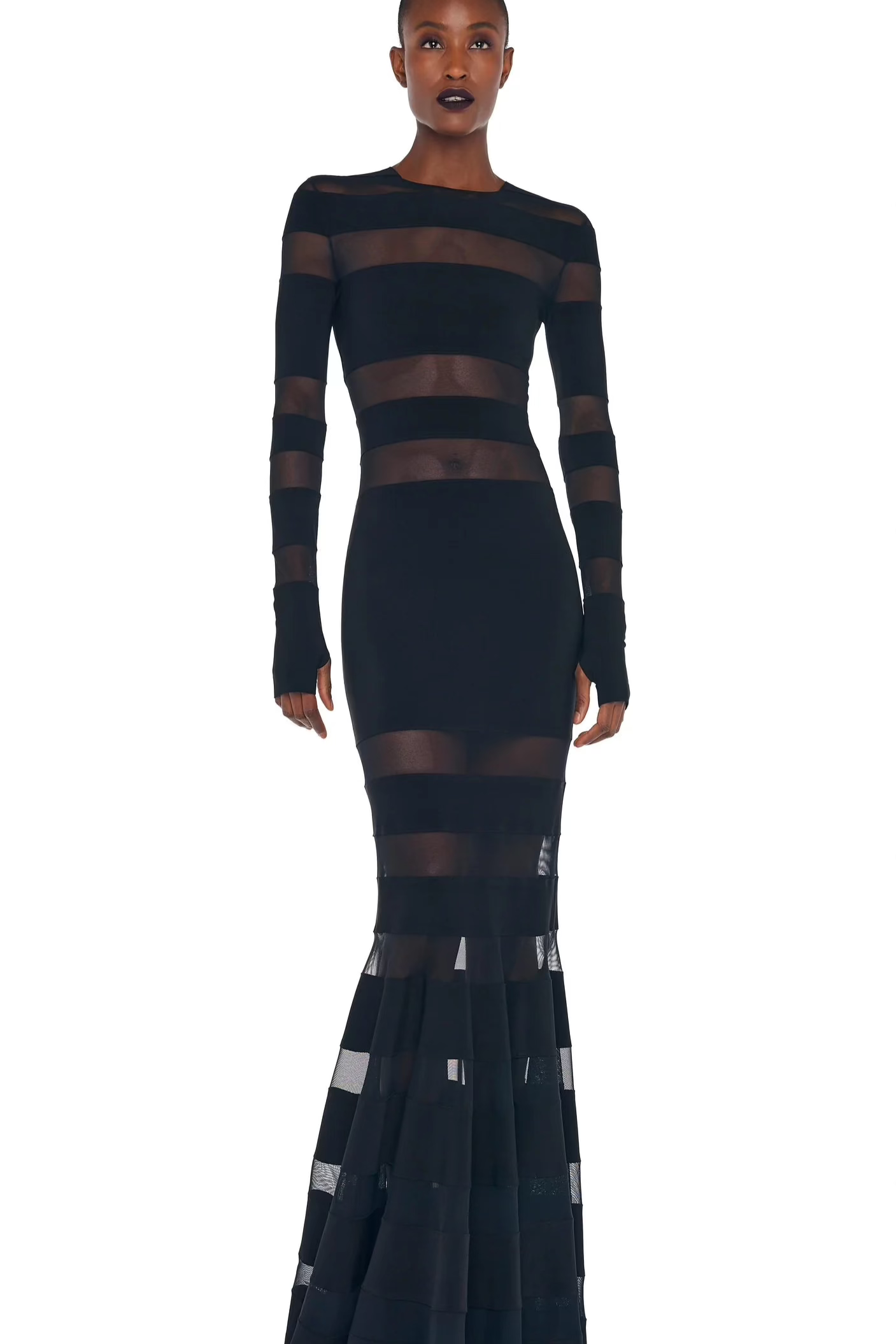 Black fishtail dress online