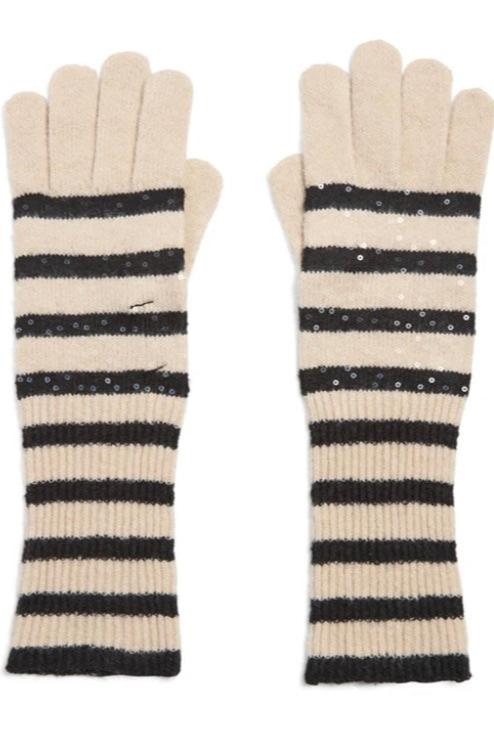 STRIPED KNIT GLOVES