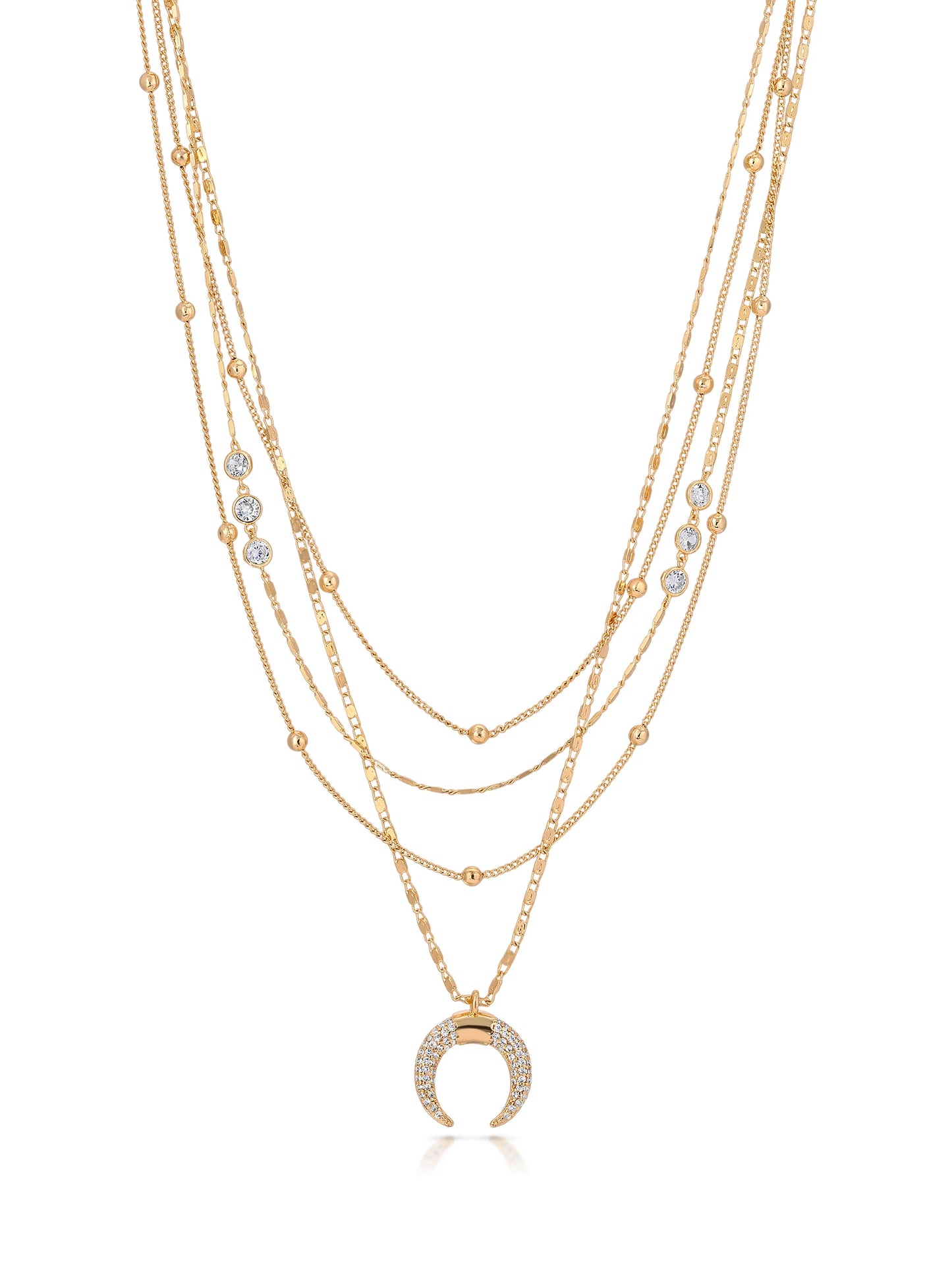 LAYERED GOLD HORN NECKLACE