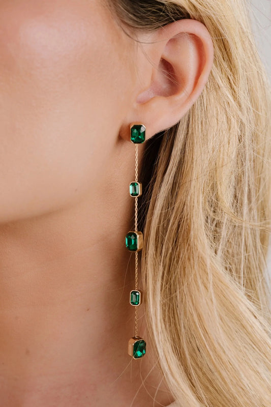 EMERALD DANGLE EARRINGS