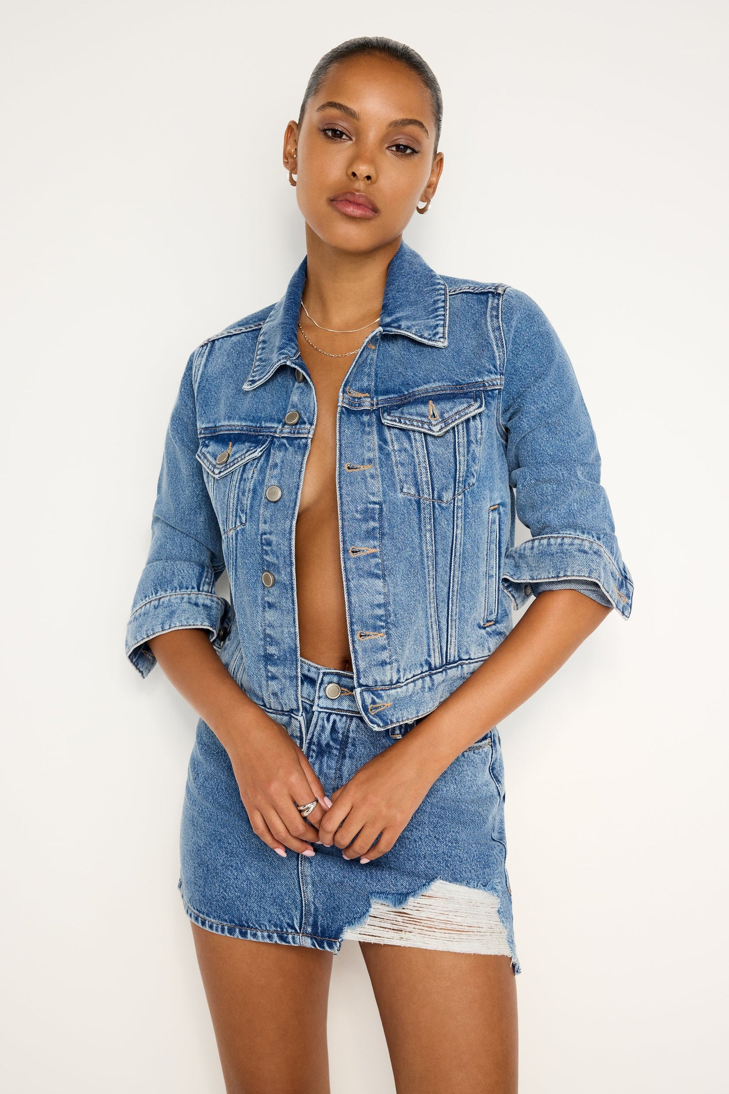 GOOD AMERICAN CROPPED TRUCKER JACKET