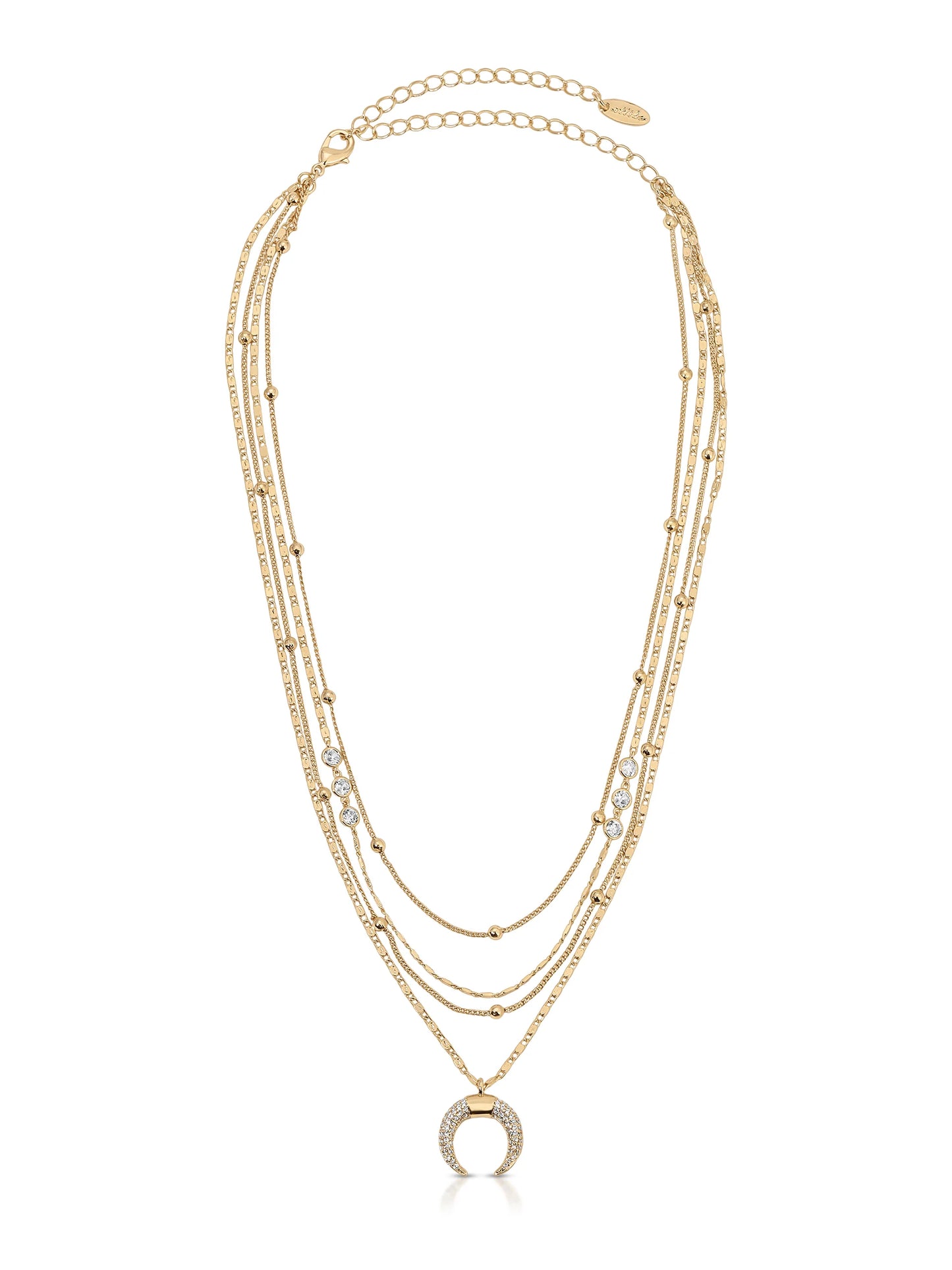 LAYERED GOLD HORN NECKLACE