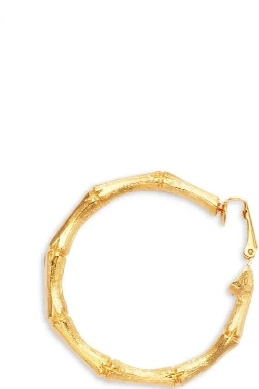 GOLD BAMBOO HOOP EARRING