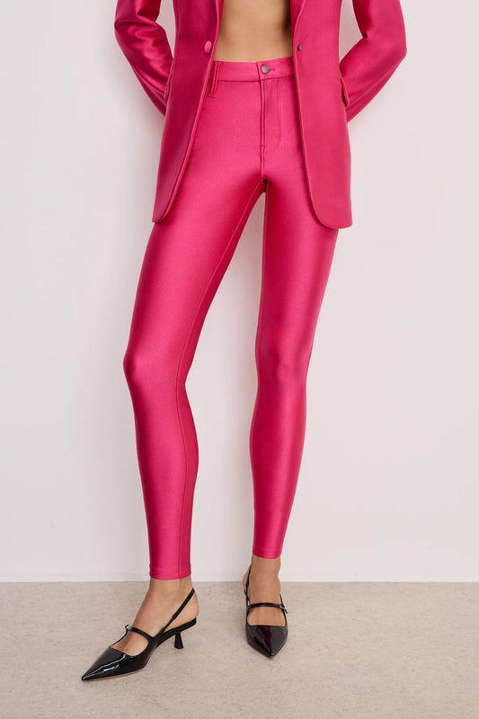 GOOD AMERICAN PINK COMPRESSION SHINE PANT