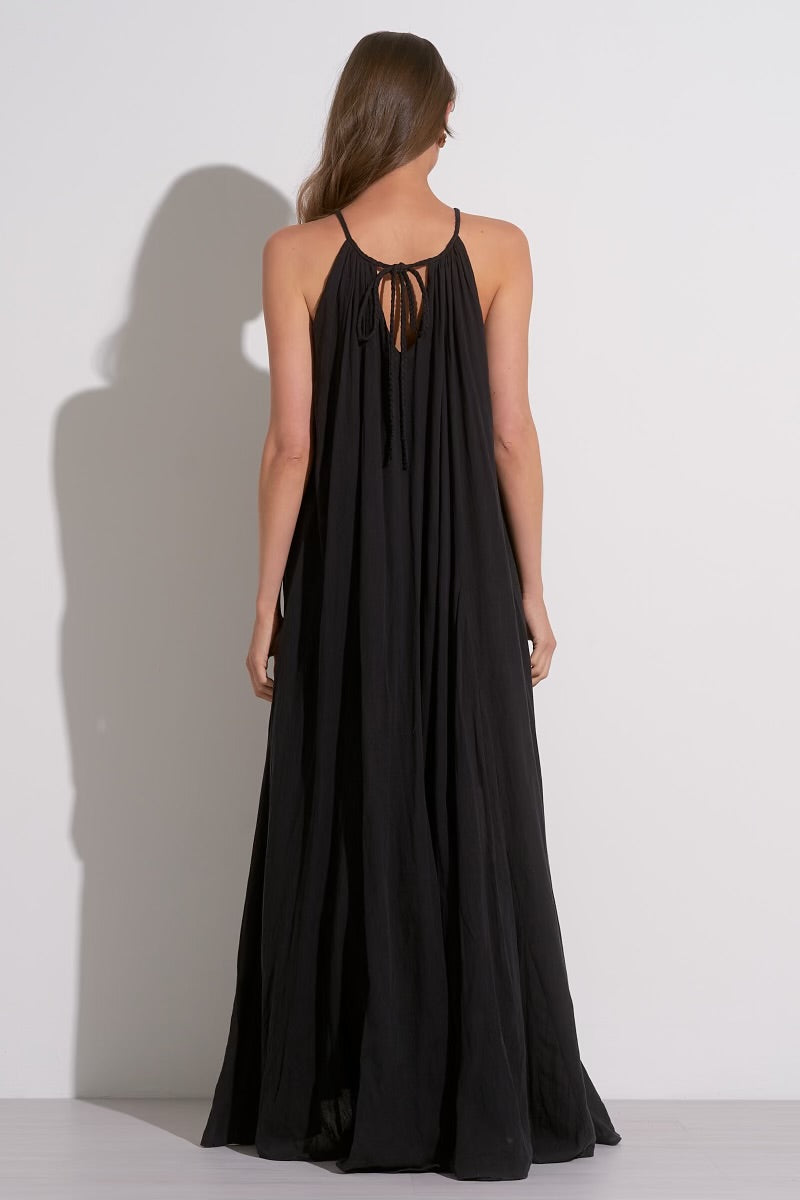 BLACK MAXI HALTER