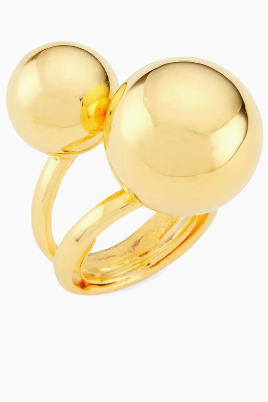 GOLD DOUBLE BALL RING