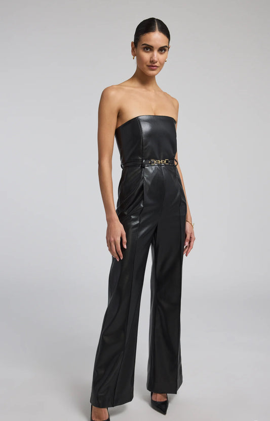 CRISTELLE VEGAN LEATHER JUMPSUIT