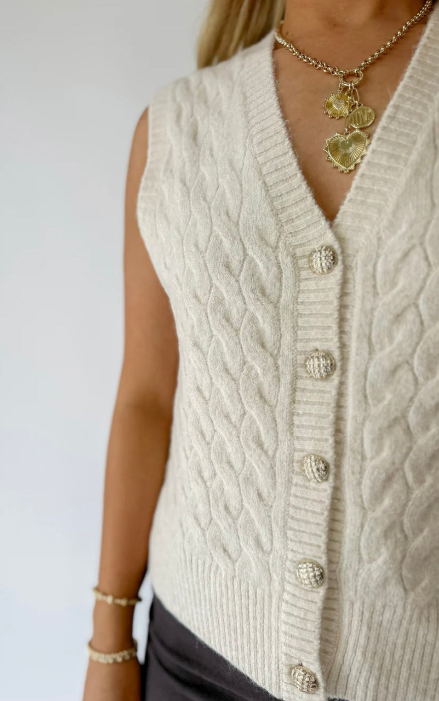 ESTELLA CABLE KNIT VEST