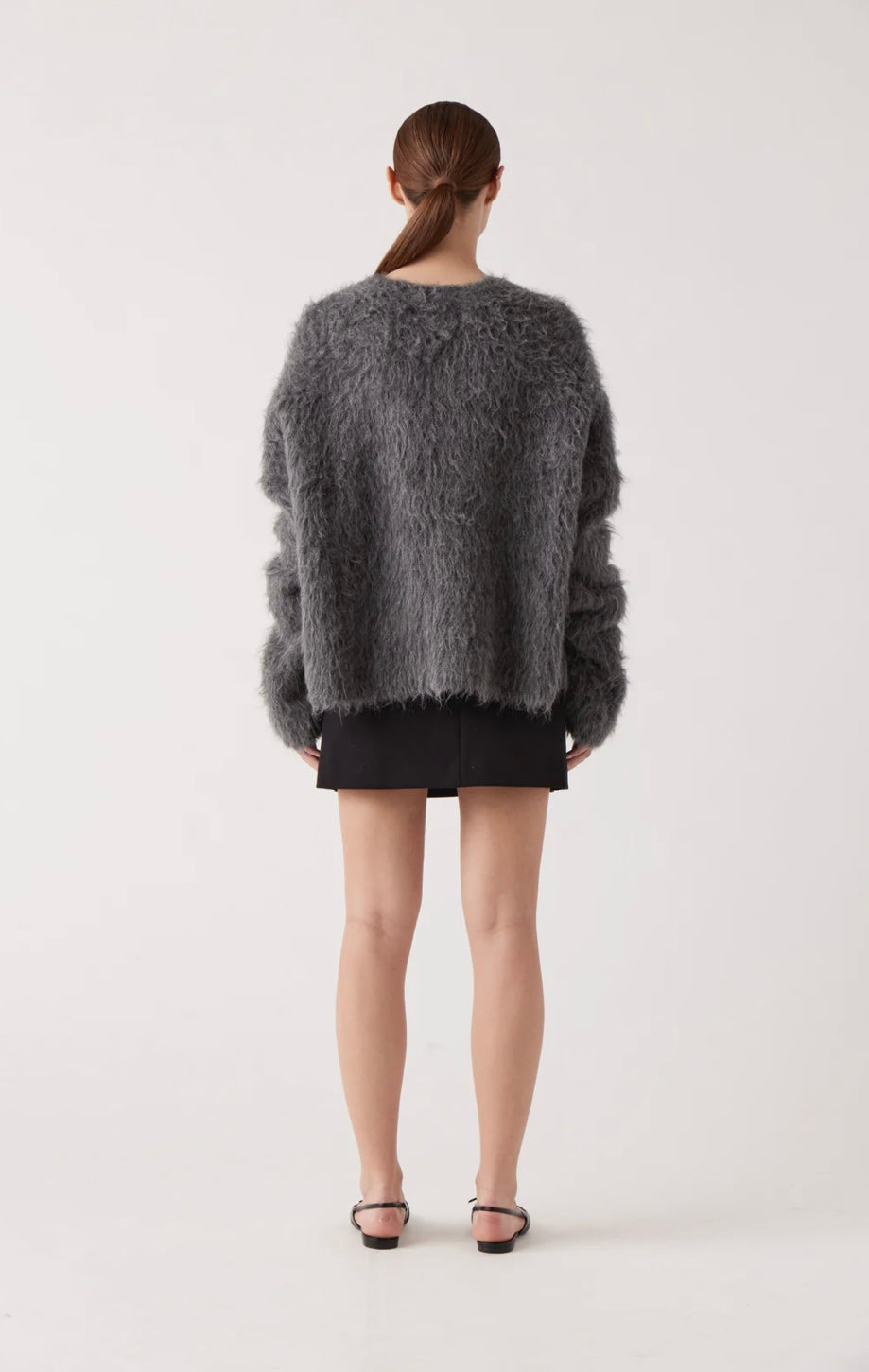 Grey fuzzy sweater best sale