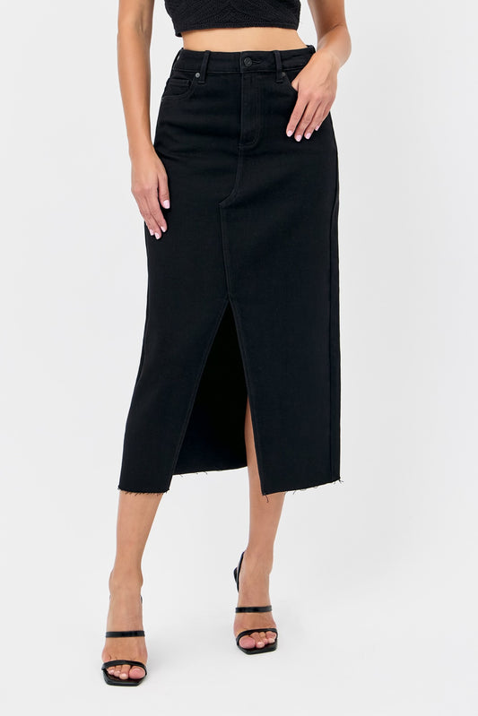 PEYTON BLACK DENIM MIDI