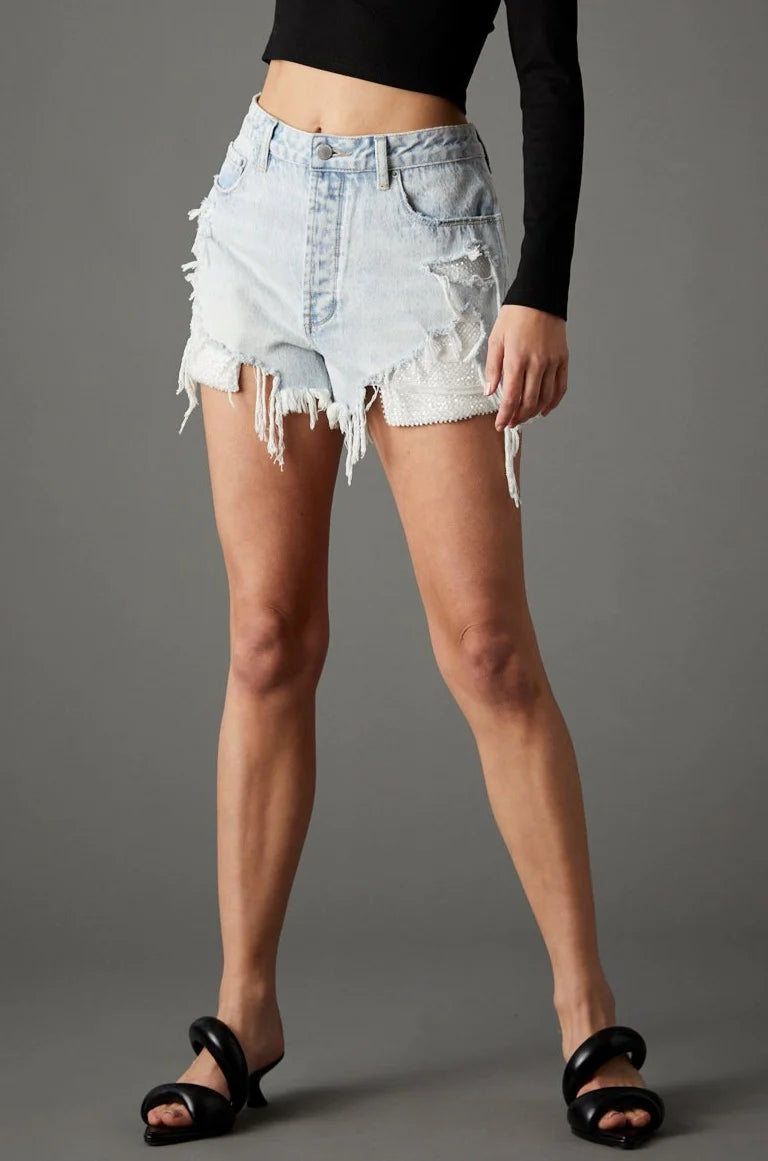 PEARL GIRL DENIM SHORT