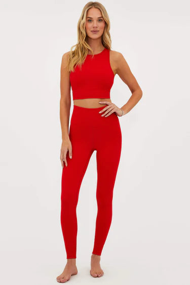 MERRY RED WAFFLE LEGGING