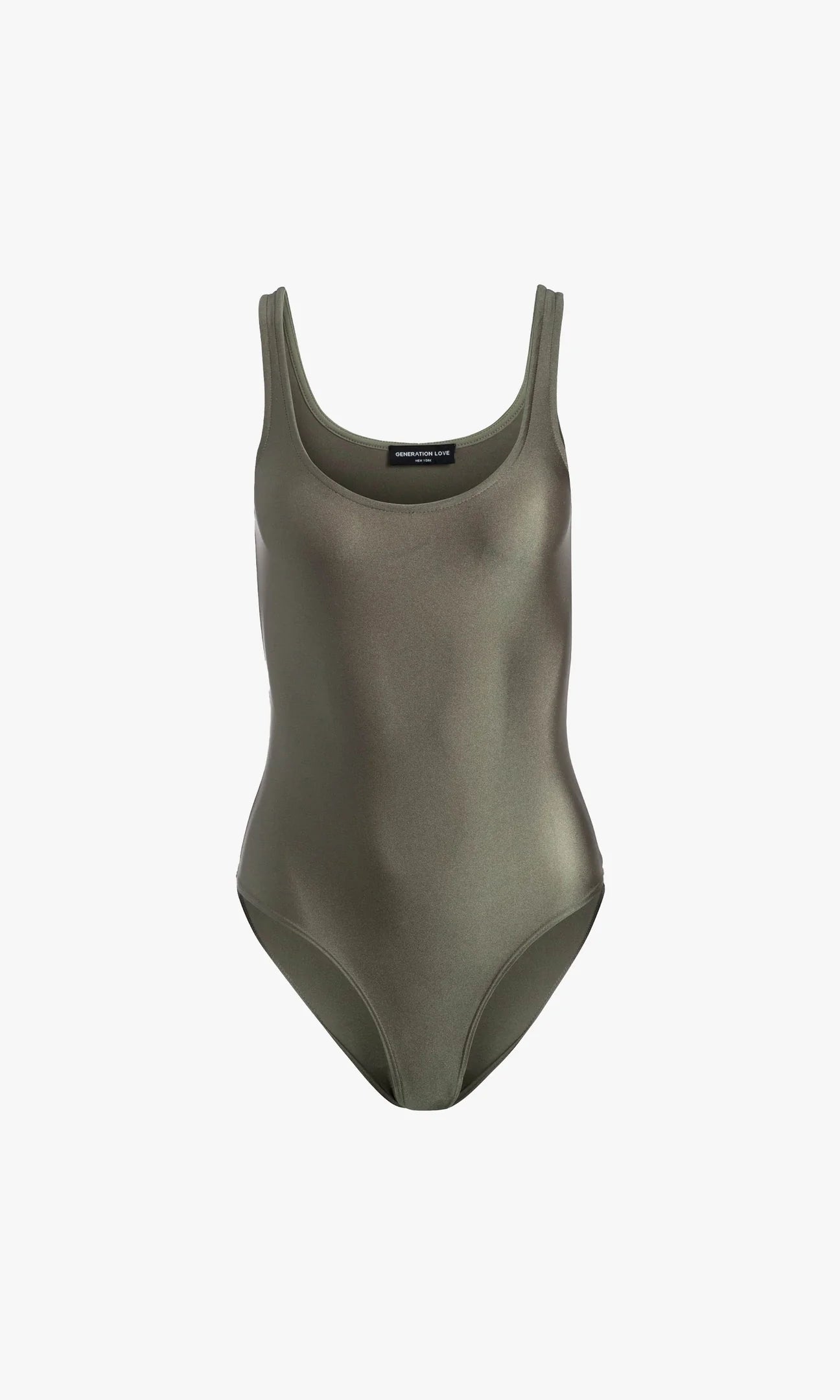 GIGI SHINY JERSEY BODYSUIT SAGE