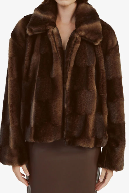 SYLVIE ZIP FAUX FUR JACKET